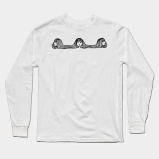 Hand drawn creepy girl Long Sleeve T-Shirt